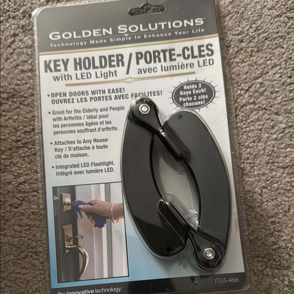Black Key Holder with LED Light